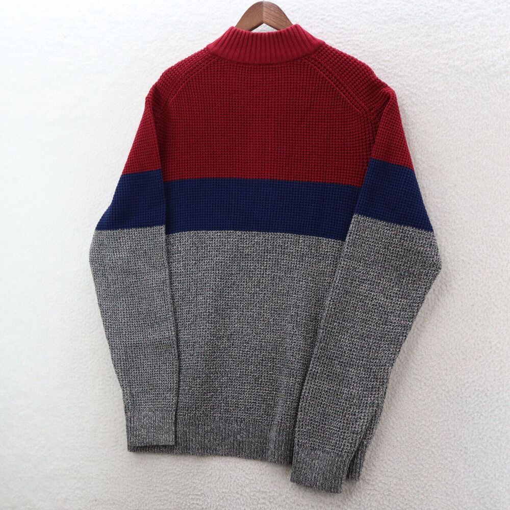 Izod Sweater Mens L Multicolor Color Block Shelter Island Stripe Preppy Casual - Picture 6 of 10